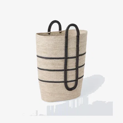 John Lewis John Lewis Maize Laundry Basket, Natural/Black