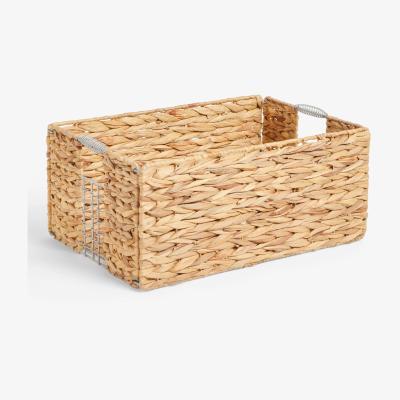 John Lewis John Lewis Folding Water Hyacinth Storage Basket, Rectangular, Natural