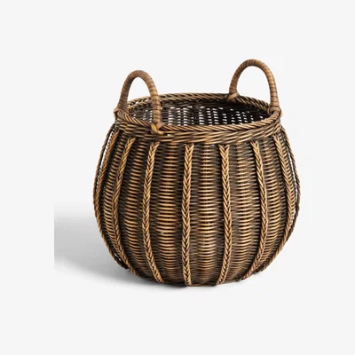 John Lewis John Lewis & Partners Rattan Small Round Basket, Brown