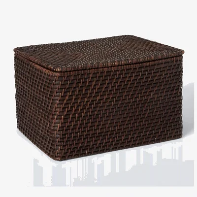 John Lewis John Lewis Lidded Rattan Storage Basket, Cocoa