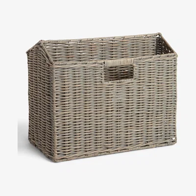 John Lewis ANYDAY John Lewis & Partners Rattan Magazine Rack, Grey