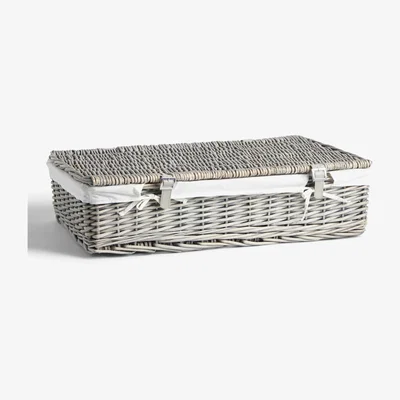 John Lewis John Lewis & Partners Underbed Willow Storage Basket, Grey