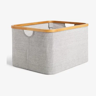 John Lewis John Lewis & Partners Water Repellent Bamboo Storage Basket , Grey