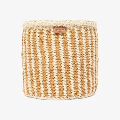 John Lewis The Basket Room Hotuba Woven Storage Basket, Gold Stripe, Small