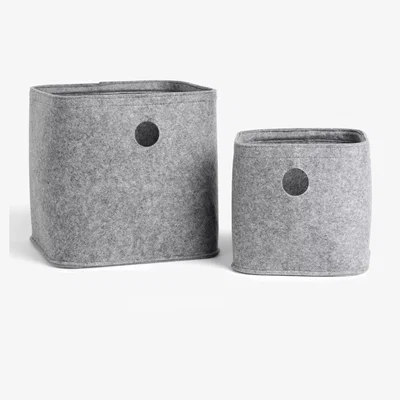 John Lewis John Lewis ANYDAY Felt Storage Basket, Grey, Set of 2