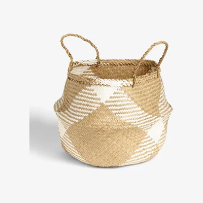 John Lewis John Lewis & Partners White Pattern Seagrass Basket