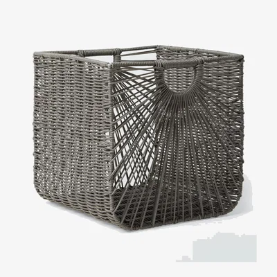 John Lewis John Lewis ANYDAY Polyester Rattan Storage Basket, Grey, Large