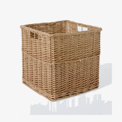 John Lewis John Lewis Square Woven Willow Basket, Light Natural, Large