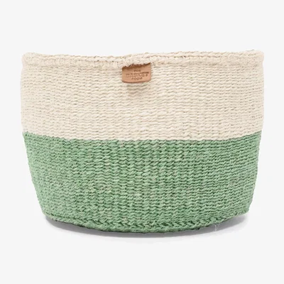 John Lewis The Basket Room Wilaya Woven Storage Basket, Natural/Sapling Green, Small