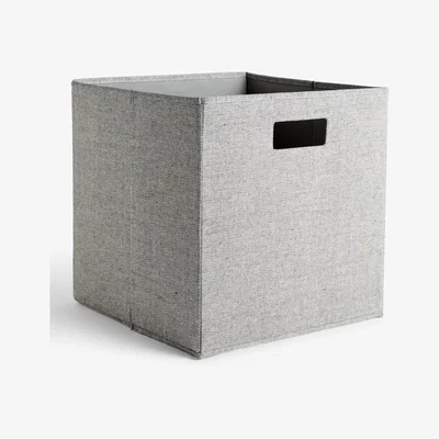 John Lewis ANYDAY John Lewis & Partners Foldable Storage Basket, Large, Grey