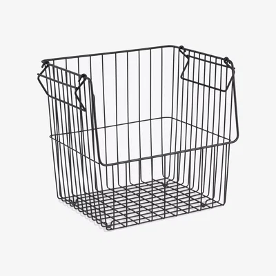 John Lewis John Lewis ANYDAY Stacking Storage Basket, Black