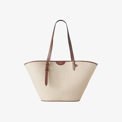 John Lewis Mulberry Raffia Basket Tote Bag, Oak