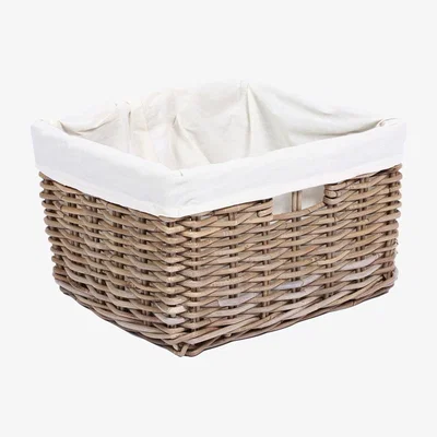 Knees Wilton Willow Lined Basket - Kooboo Grey 