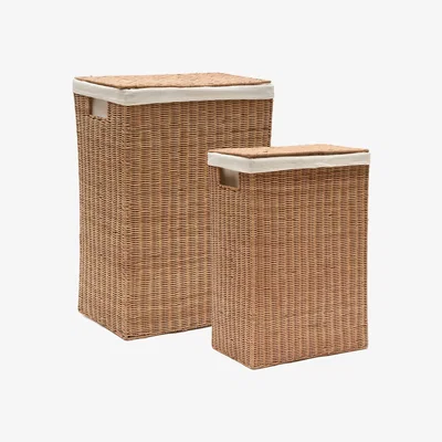 Kave Home Indali set of 2 rattan baskets, 43 x 27 cm / 50 x 20 cm