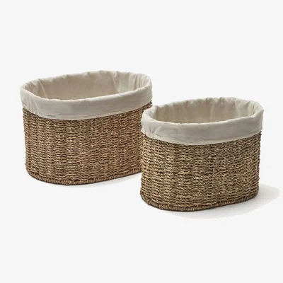 Kave Home Tossa set of 2 medium natural fiber baskets