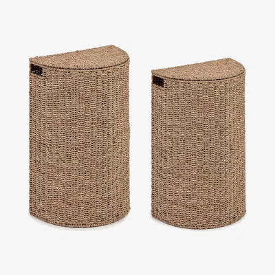 Kave Home Nazaria set of 2 baskets, made from natural fibre rope, with a natural finish 54 cm / 58 cm