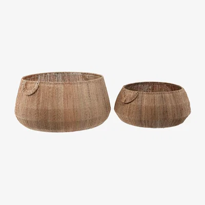 Kave Home Estibalis set of 2 round baskets in 100% jute with natural finish