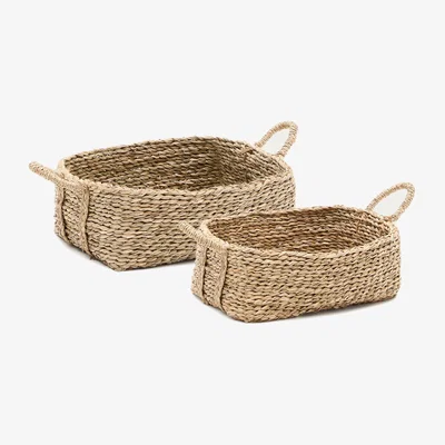 Kave Home Milly set of 2 natural fibre baskets, 32 x 20 cm / 34 x 20 cm