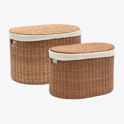 Kave Home Indali set of 2 rattan baskets, Ø 50 cm / Ø 55 cm