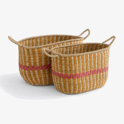 La Redoute Set of 2 Kerala Multicoloured Sea Grass Baskets