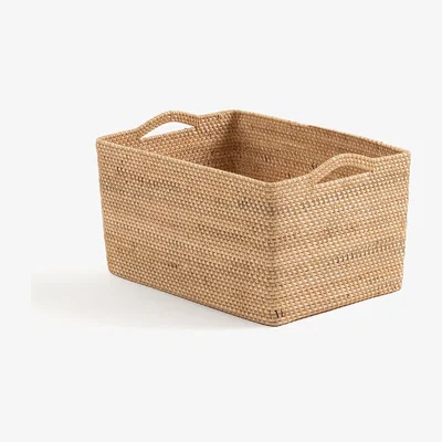La Redoute Sorong Rattan Rectangular Storage Basket, L50cm