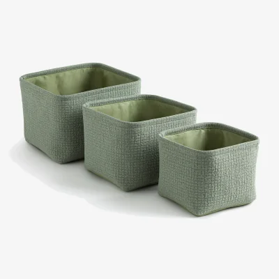 La Redoute Set of 3 Itang Embossed Fabric Baskets