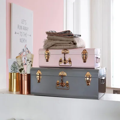 La Redoute Set of 2 Elori Metal Trunks