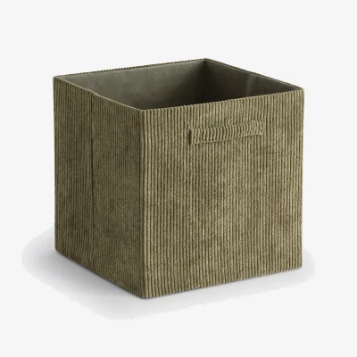 La Redoute Veloudo Corduroy Foldable Cube Basket