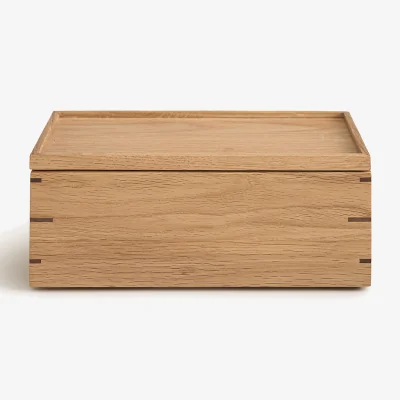 La Redoute Hibashi Rectangular Storage Box in Solid Natural Oak