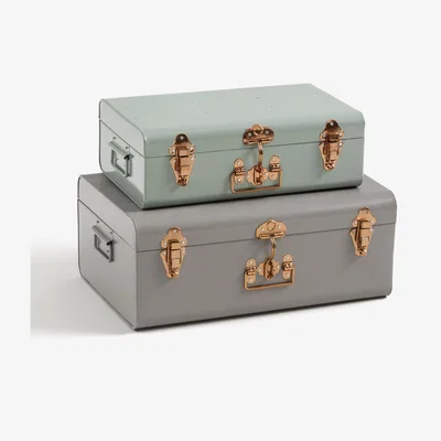 La Redoute Set of 2 Elori Metal Trunks