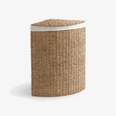La Redoute Azuro Woven Seagrass Corner Laundry Basket