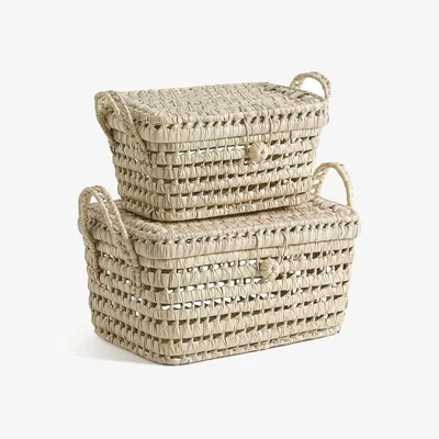 La Redoute Set of 2 Ghada Palm Leaf Baskets