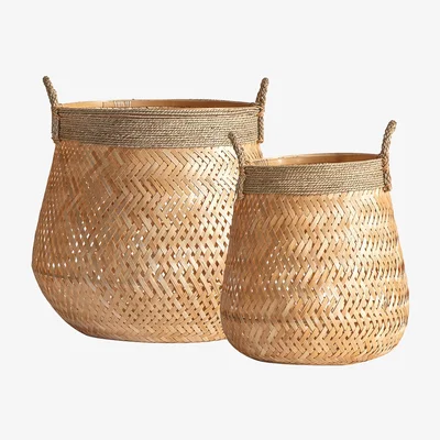 La Redoute Set of 2 Bamboo Storage Baskets