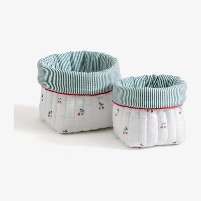 La Redoute Set of 2 Griotte Cotton Muslin Baskets