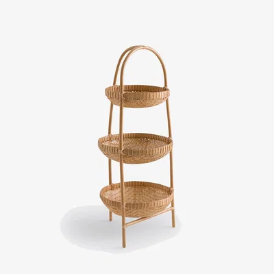 La Redoute Jyska Rattan & Bamboo Shelf Unit with 3 Baskets