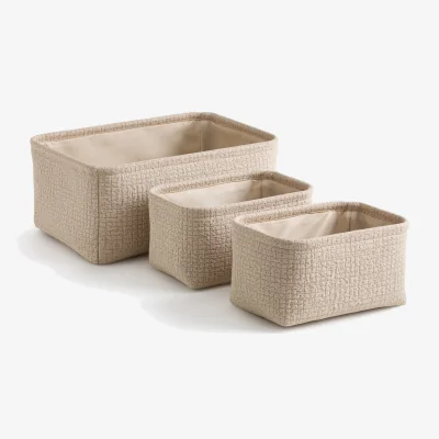 La Redoute Set of 3 Itang Embossed Fabric Baskets