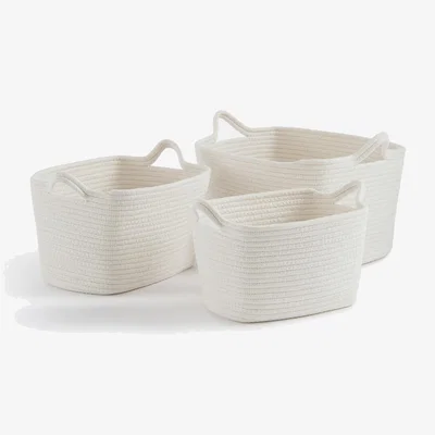 La Redoute Set of 3 Kesia Rectangular Baskets in Cotton