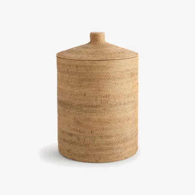La Redoute Mirella Rattan and Woven Bamboo Basket