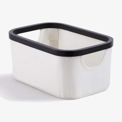 La Redoute Yoani Black and White Storage Basket, Size S
