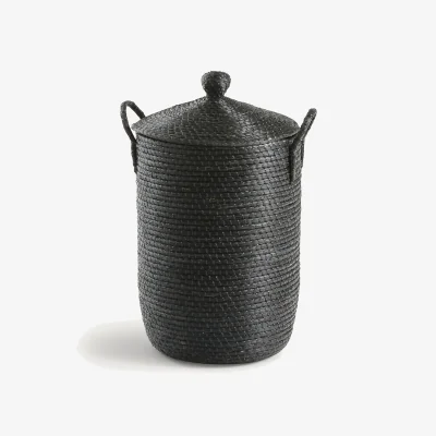La Redoute Honoka Braided Rice Straw Laundry Basket