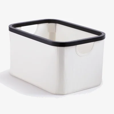 La Redoute Yoani Black and White Storage Basket, Size m
