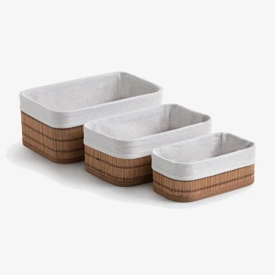 La Redoute Set of 3 Ysian Bamboo Baskets