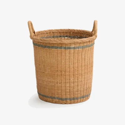 La Redoute Alino Rattan Round Basket, Diameter 39cm
