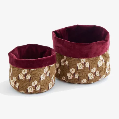 La Redoute Set of 2 Destello Cotton Small Reversible Storage Baskets