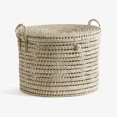 La Redoute Ghada Round Palm Leaf Basket
