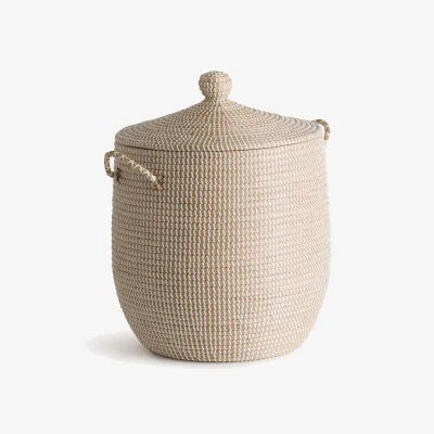 La Redoute Natala 58cm High Woven Basket with Lid
