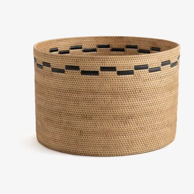 La Redoute Andria Woven Rattan Basket, H35cm