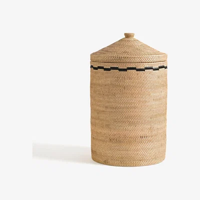 La Redoute Andria Tall Rattan Basket with Lid