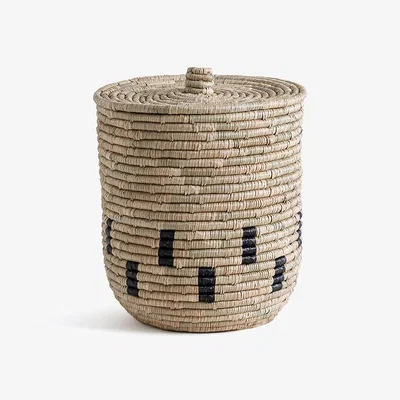 La Redoute Aquila 45cm Diameter Woven Herbarium Basket with Lid