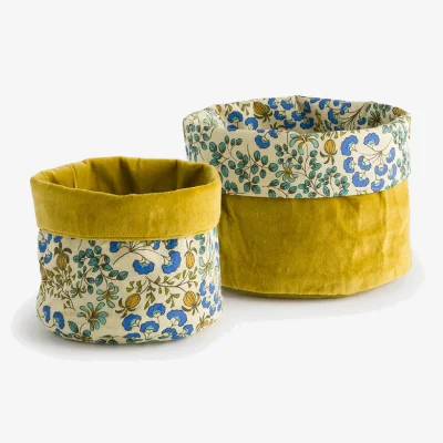 La Redoute Set of 2 Hanoi Reversible Baskets in Printed Cotton Velour